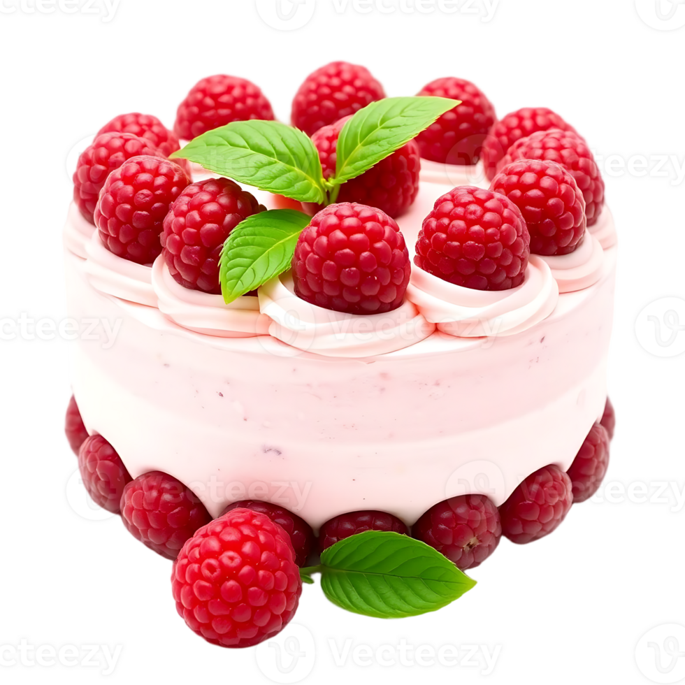 Raspberry Cake with Fresh Berries and Cream Frosting png