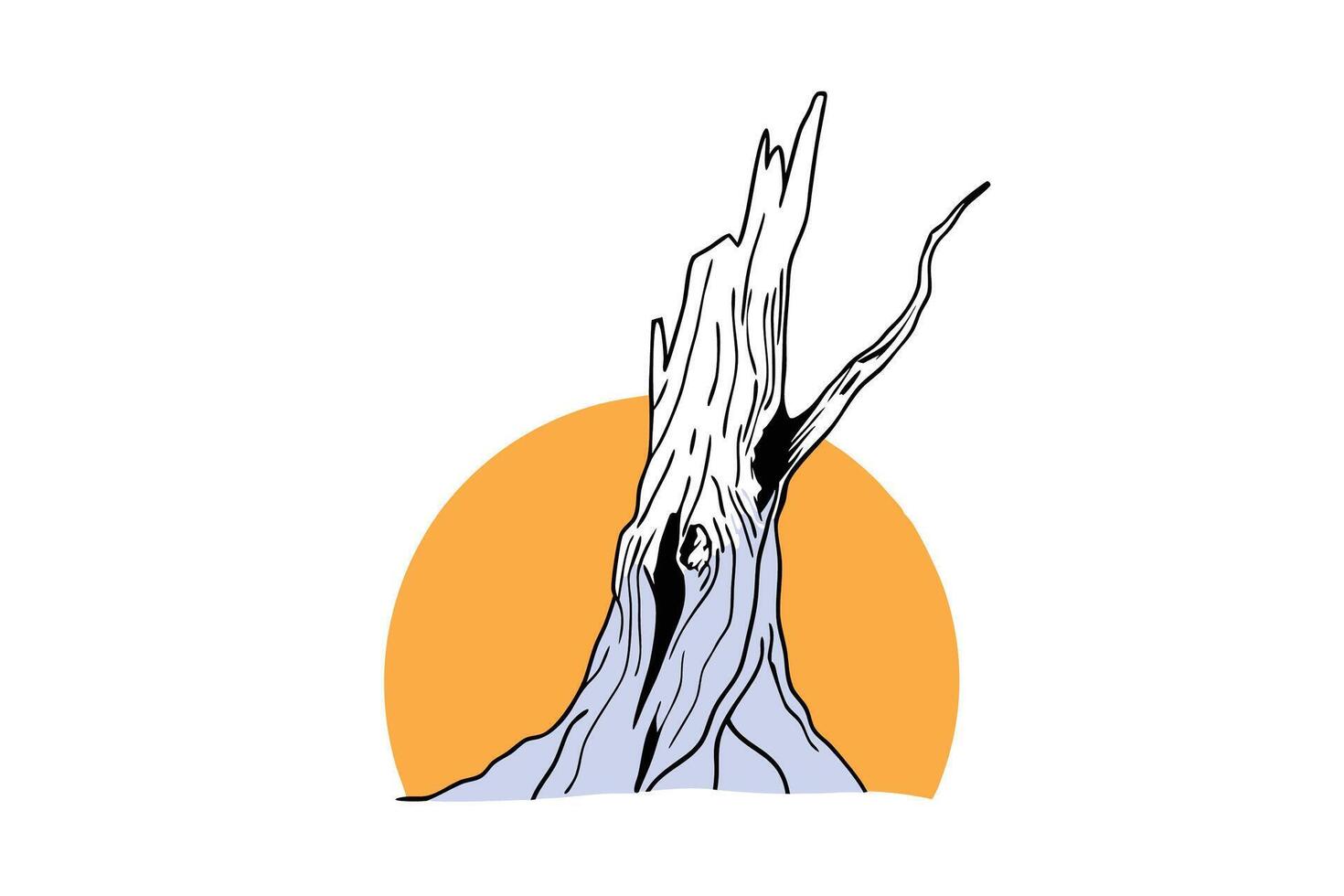 Old weathered tree stump with detailed bark texture showing natural aging and intricate wood patterns vector