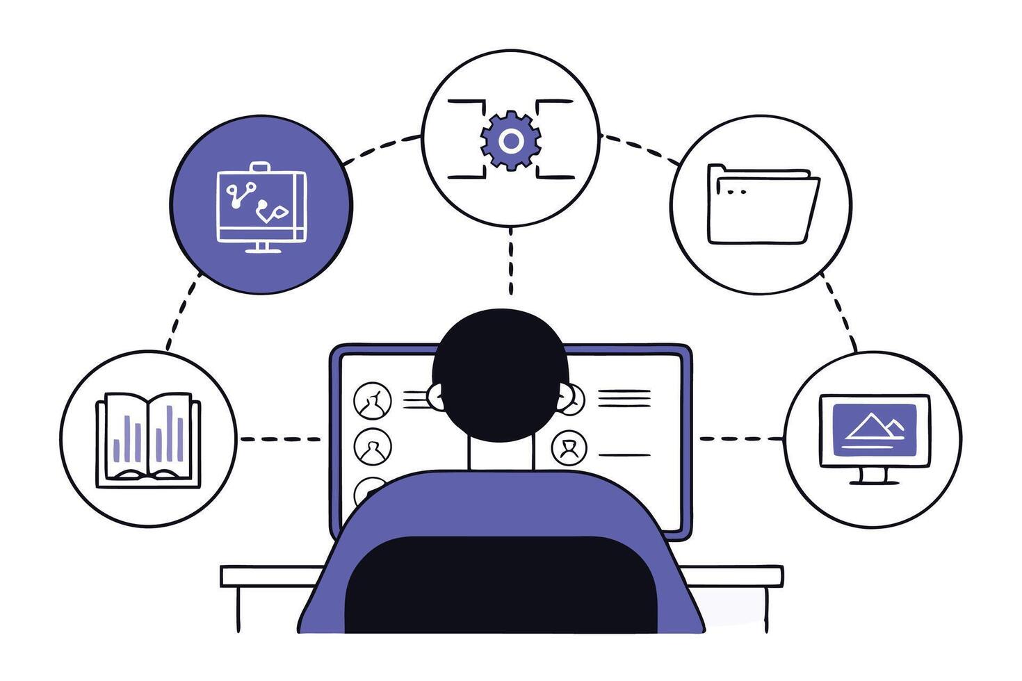 Prompt Engineering Character Designing Creative Content Generator For Tech And AI Projects vector
