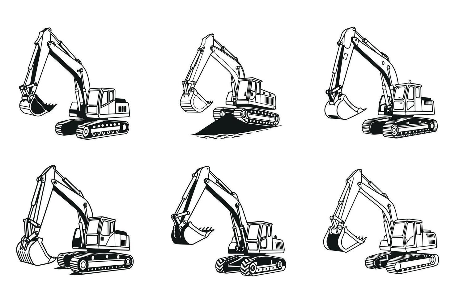 Excavator Sketch for Builders and Designers vector