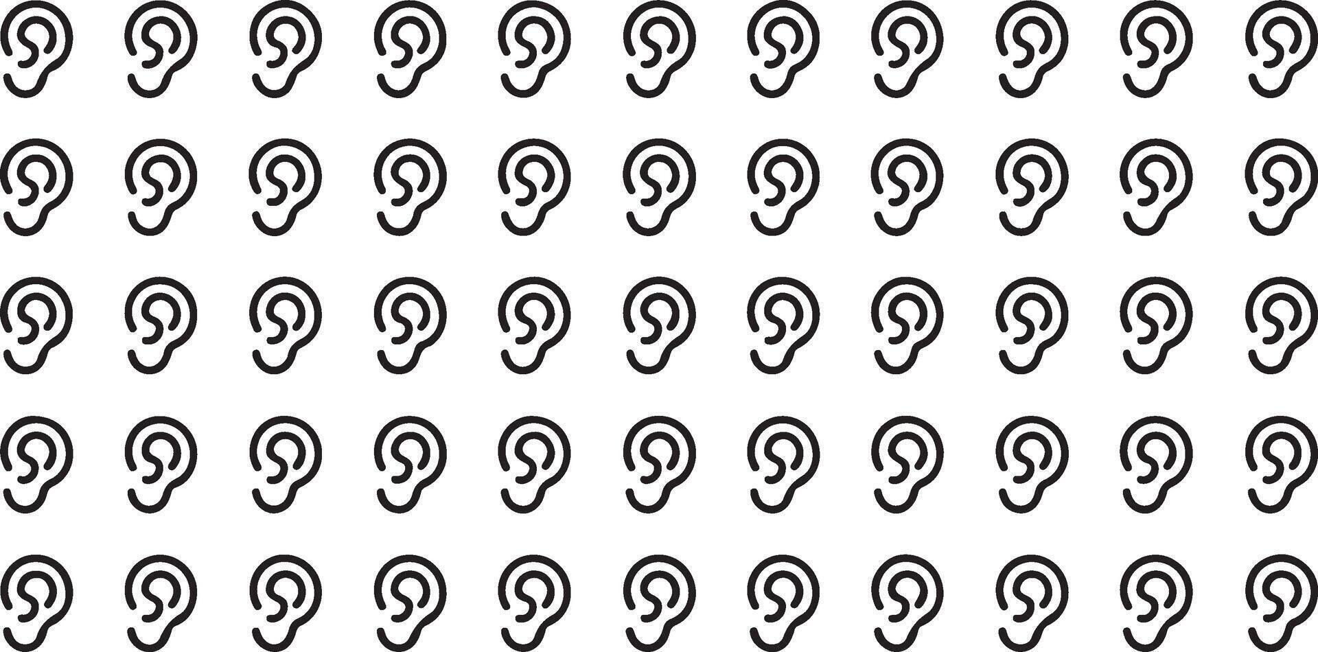 High resolution ear outline icon design for digital applications and print media vector