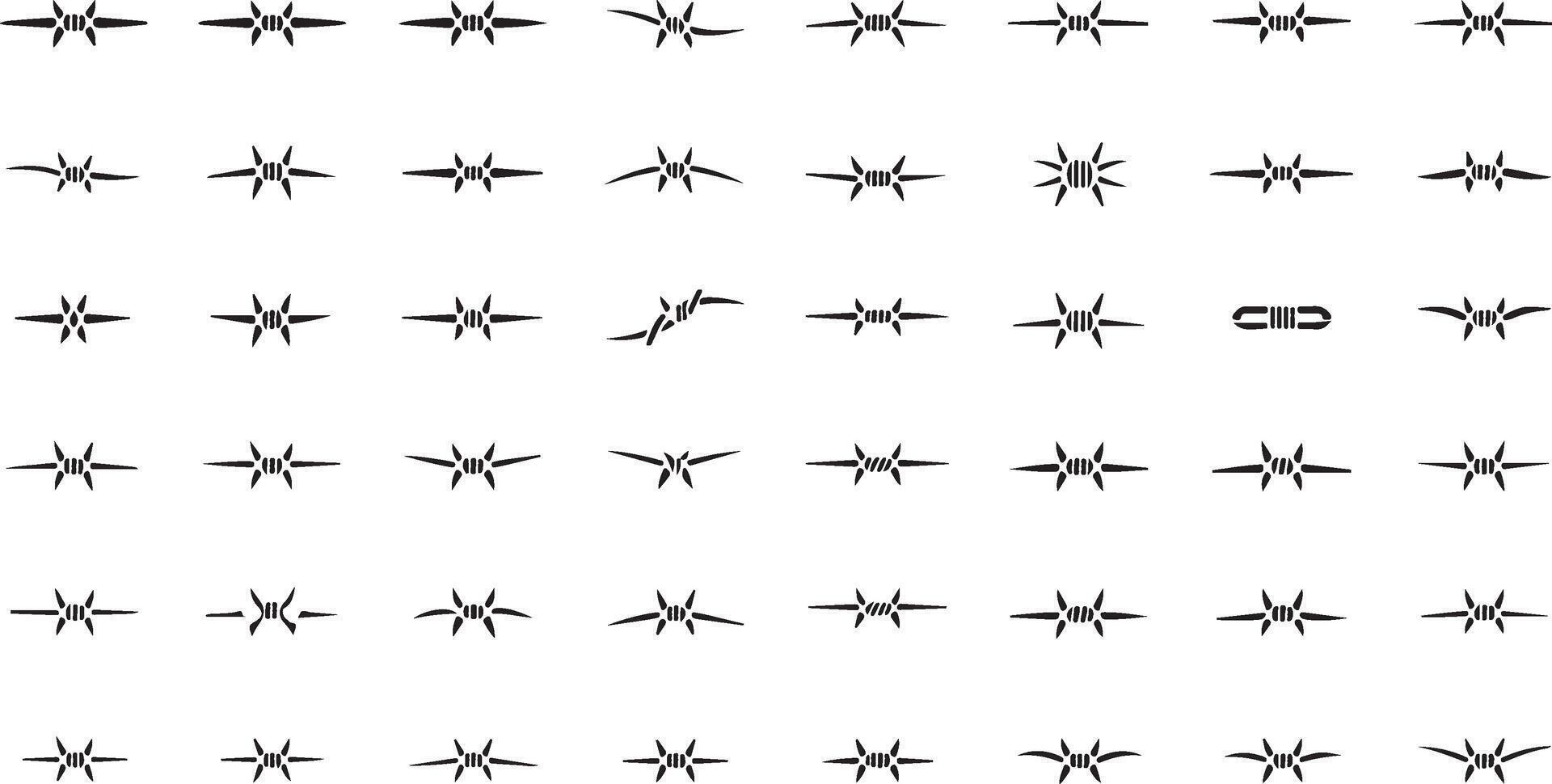 Barbed wire silhouette design a detailed black and white graphic for security or western themes vector