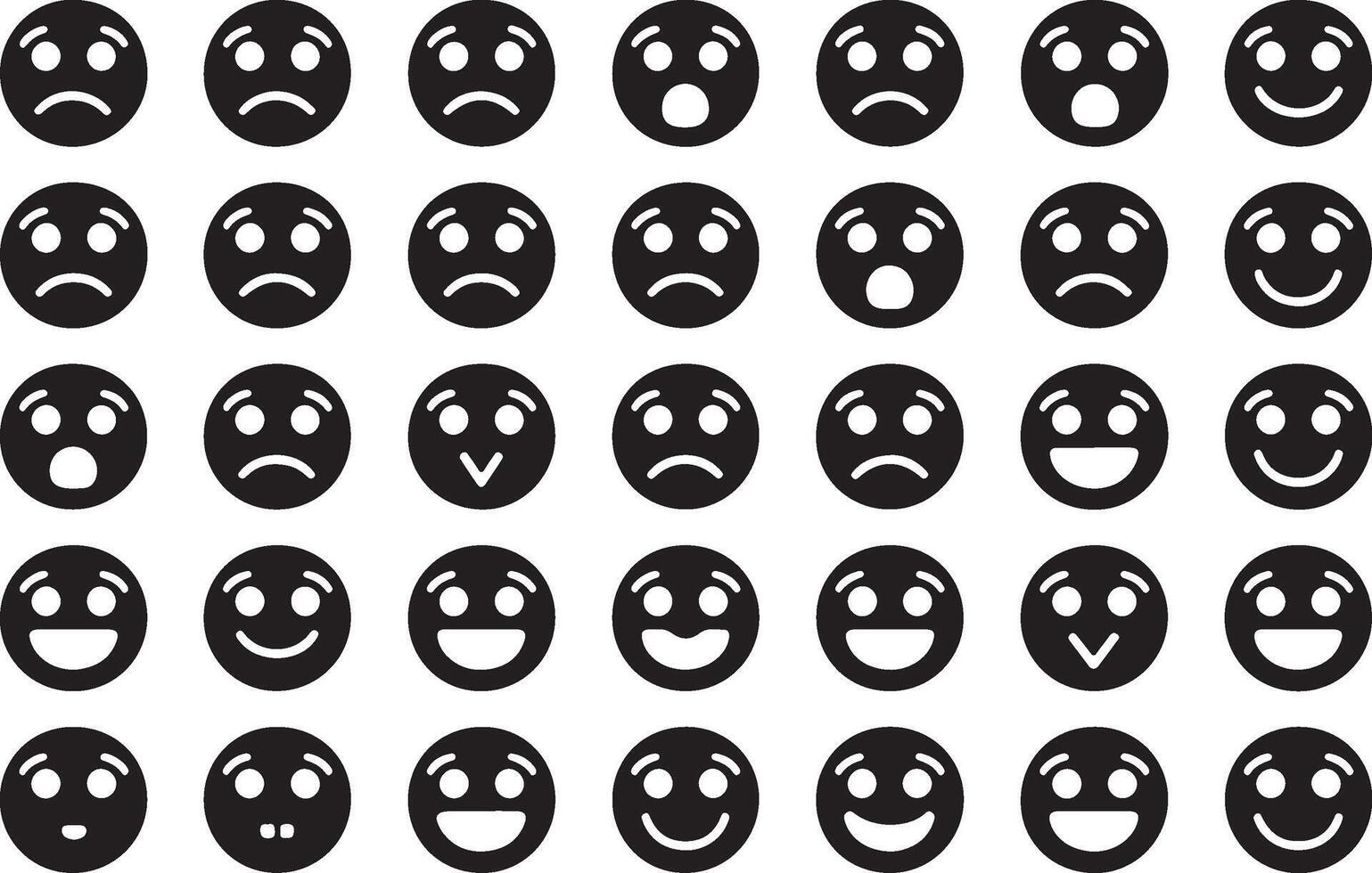 High resolution feedback emoticon set rating satisfaction scale faces for user interface design vector