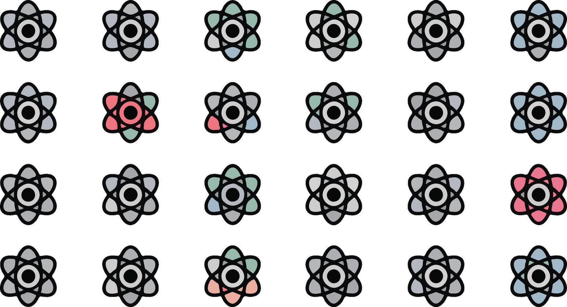 Atom model icon design a single high resolution icon depicting an atom on a white background vector