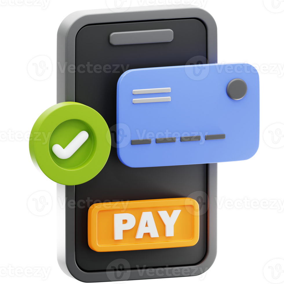Mobile Payment 3D Illustration png