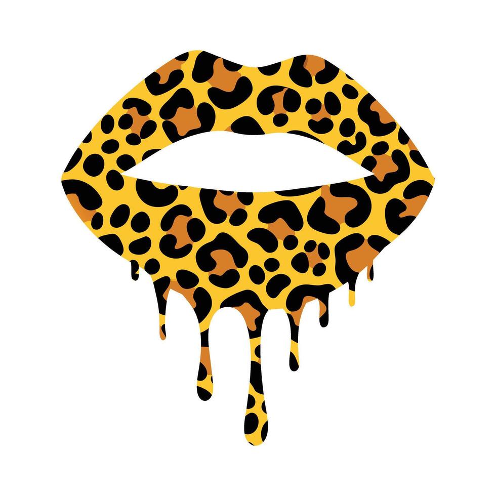 Leopard Red Lip Print Sublimation with Attitude vector