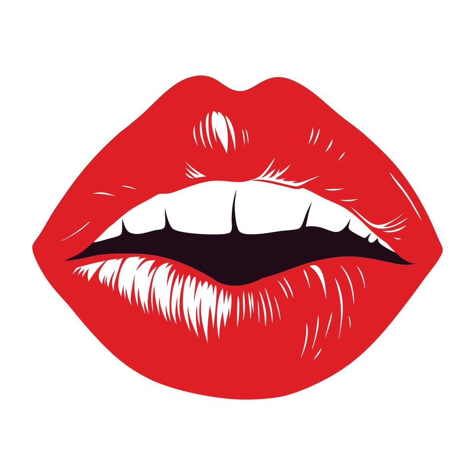 Glossy Lips with Leopard Pattern Sublimation vector