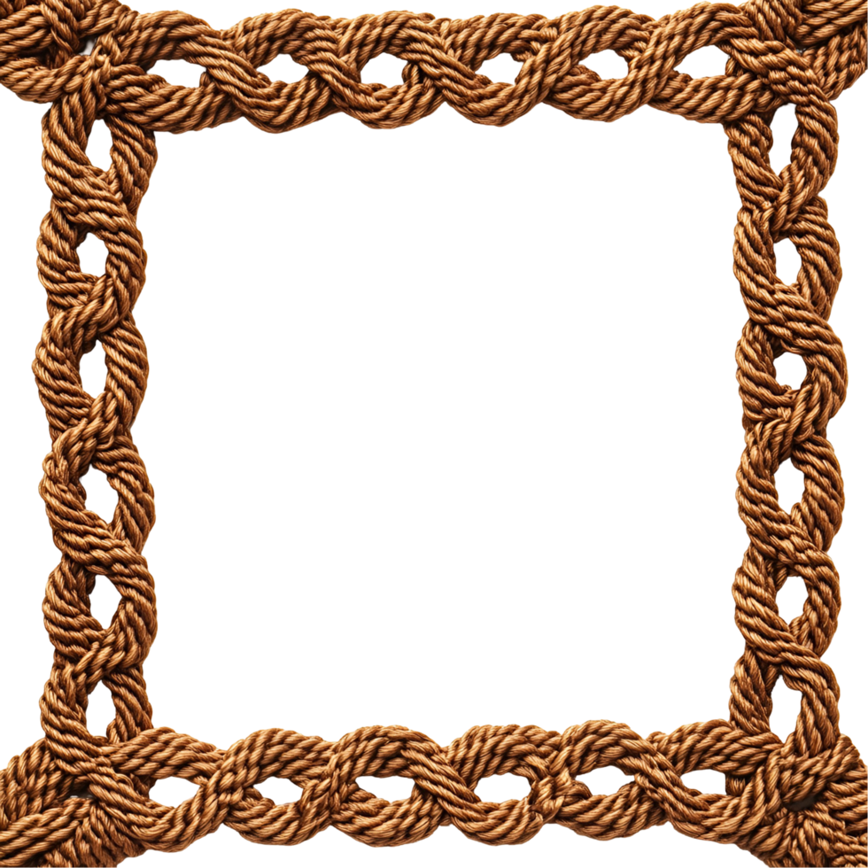 A square frame made of rope png