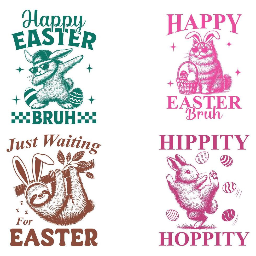Trendy and Funny Animal Sayings for Cool T-Shirts bundle vector