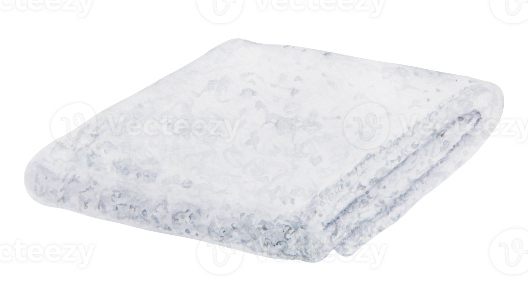 Watercolor illustration of a neatly folded white towel. Ideal for spa and wellness designs, skincare or bath-related visuals. Represents softness, cleanliness, and a calm self-care routine. png