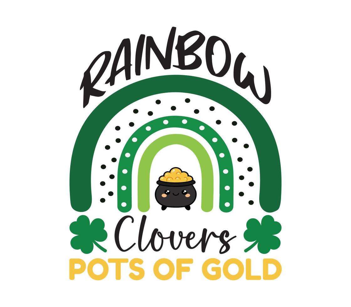 Patricks Shamrock Tee With Uplifting Quotes vector