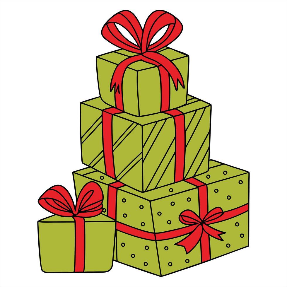 Playful Present Artwork Bright Gift Box Designs vector