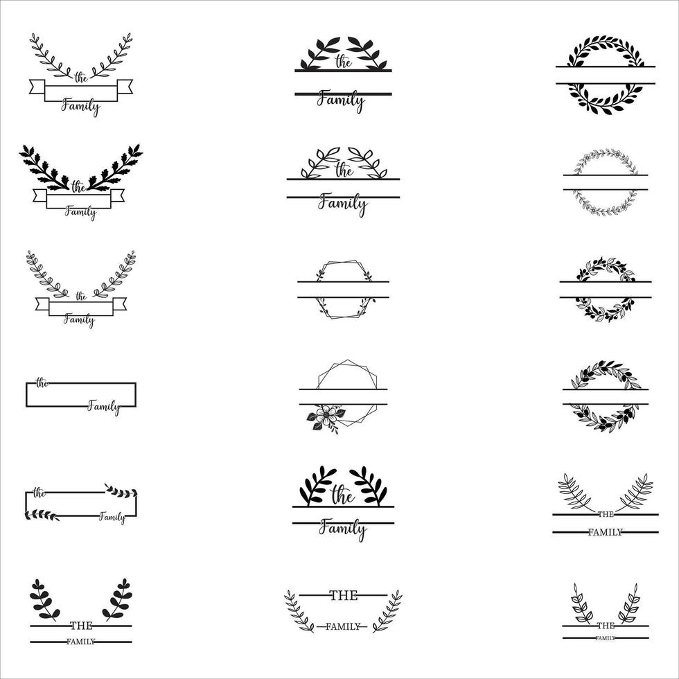 Distinctive Family Name Monogram Collection vector