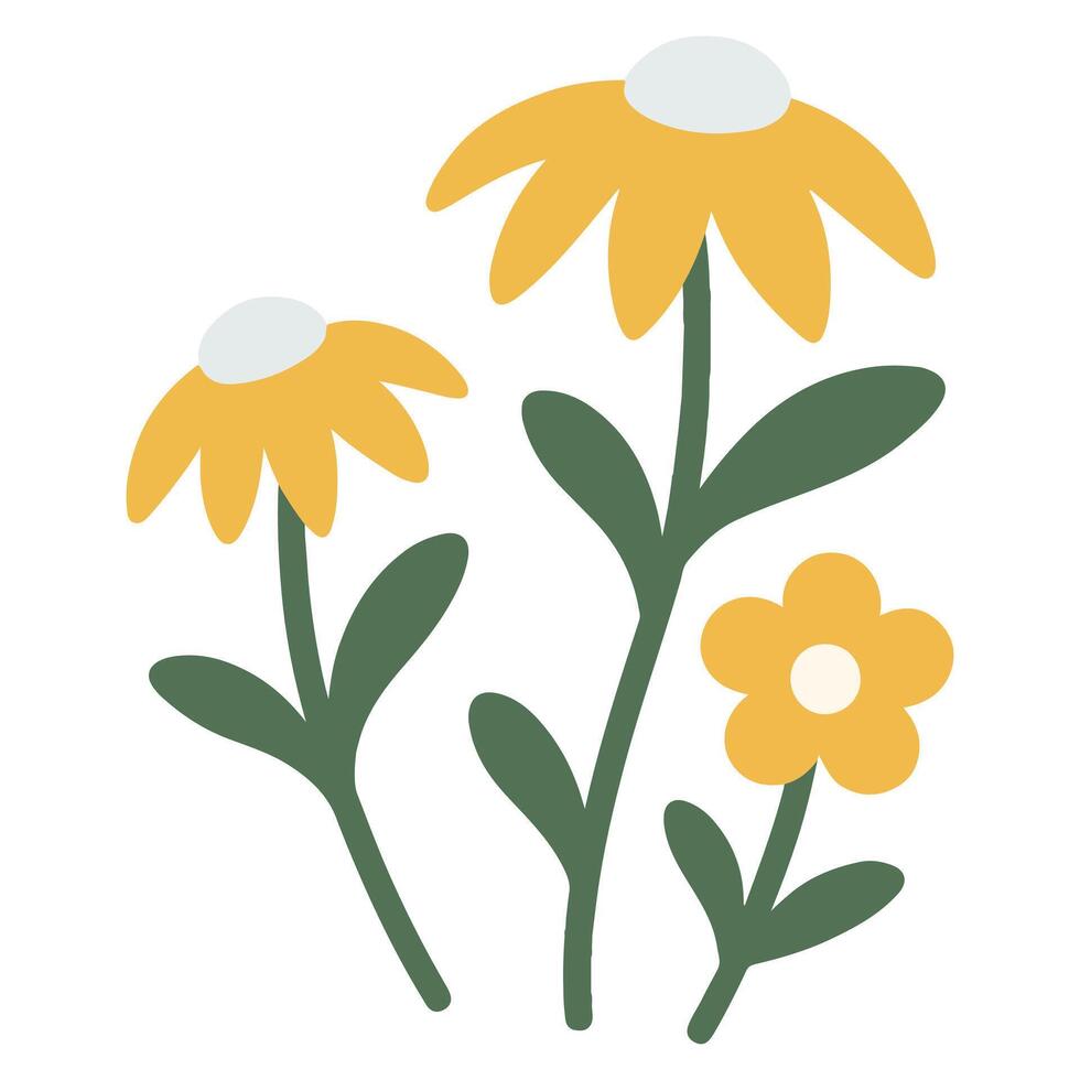 trendy colorful Golden Coneflower Patch Bouquet clipart, Flower Gift Bouquet illustration, Flower Bouquet design sublimation vector