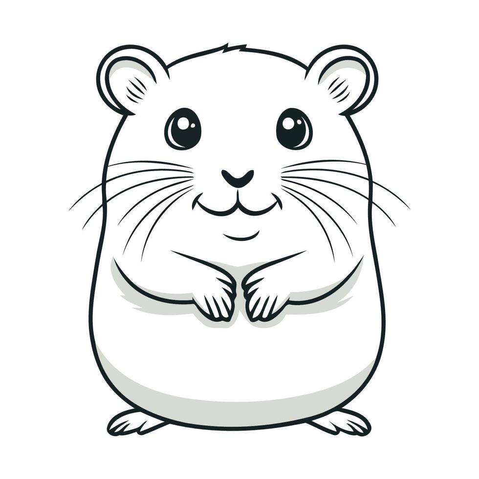 Happy Fat Hamster In Cartoon Style vector