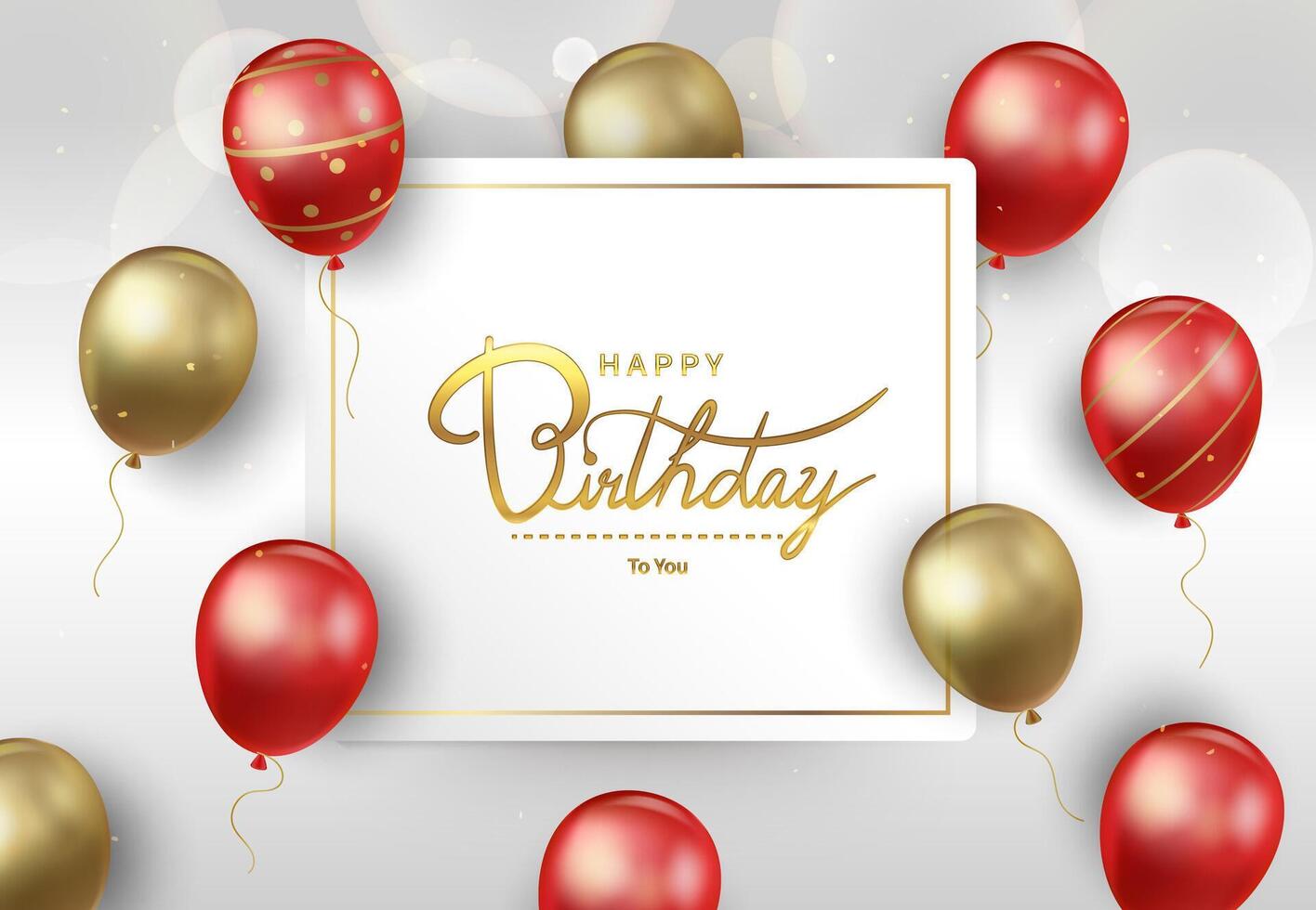 Red and gold balloon arrangement, luxurious celebration design on a white background vector