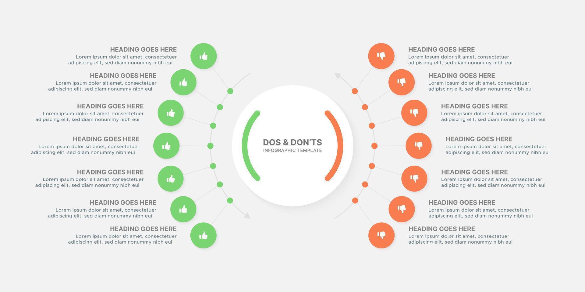 Comparison Dos and Donts Infographic Template Design vector