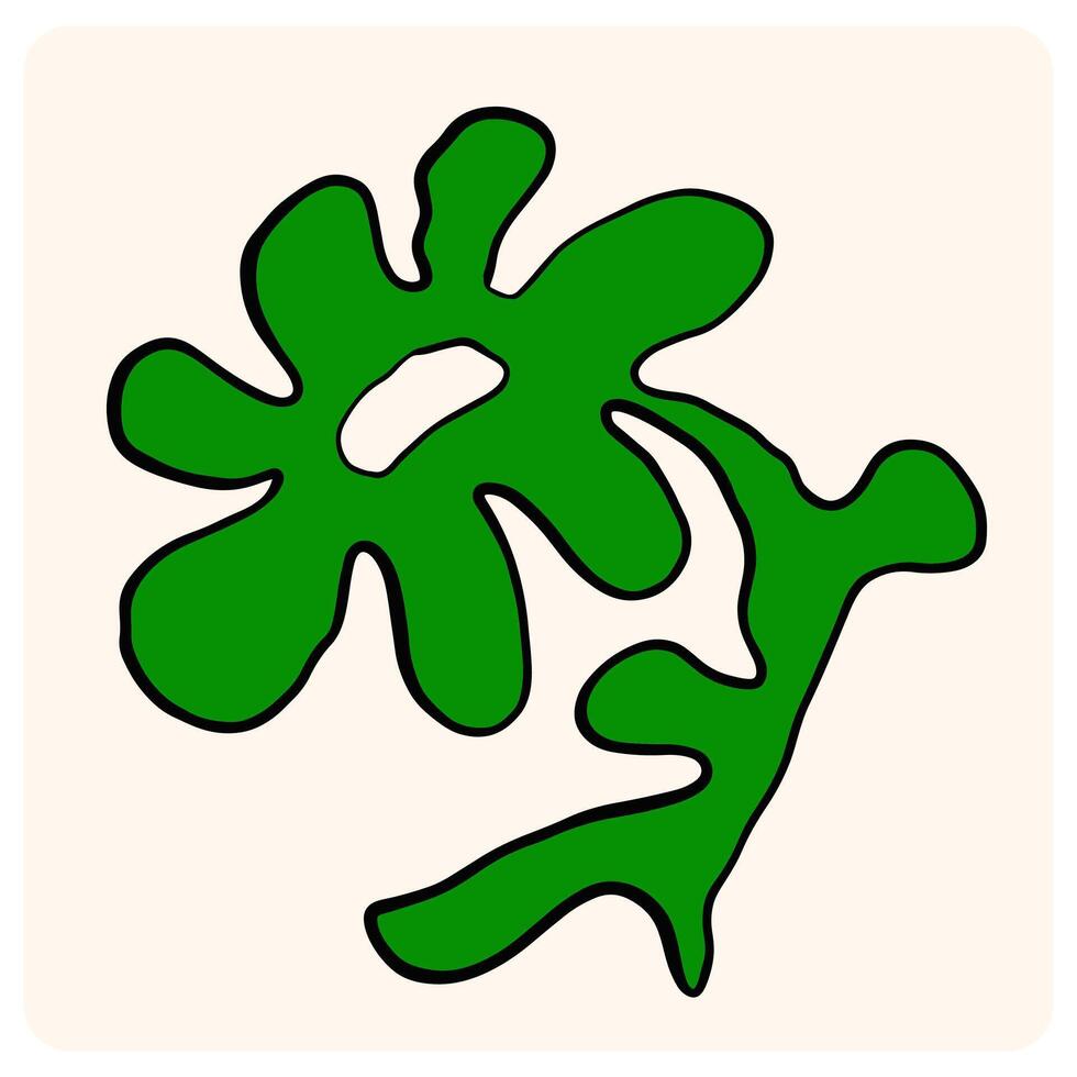 Abstract Green Organic Shapes Doodle Set-01 vector