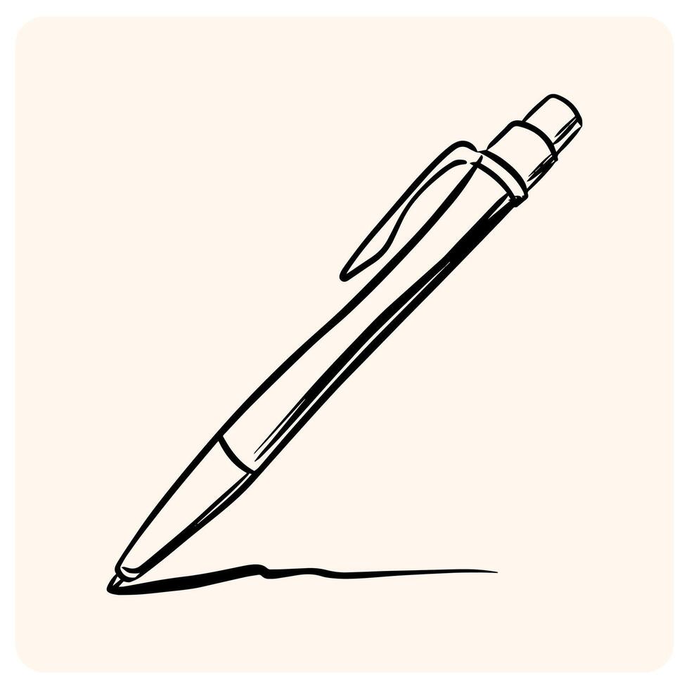 Minimalist Hand-Drawn Pen Writing Sketch with background cream vector