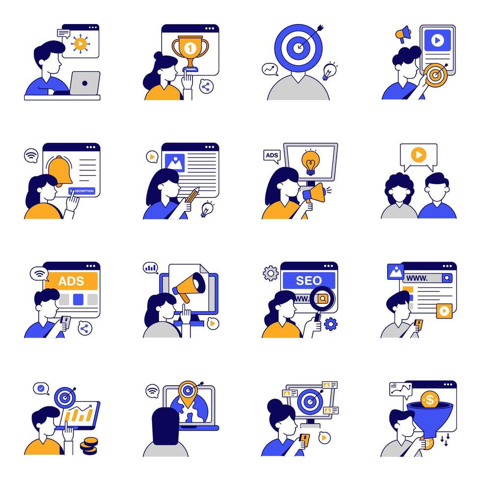 Set of Campaign Flat Icons vector