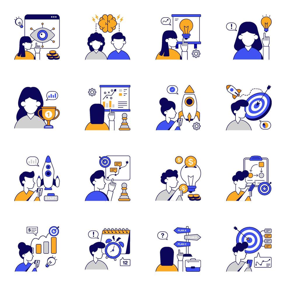 Modern Set of Launch Flat Icons vector