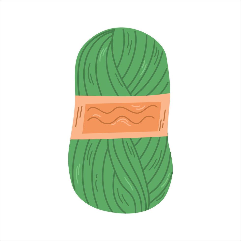 Clews skeins of wool. Tools for handicraft, hand-knitting. vector