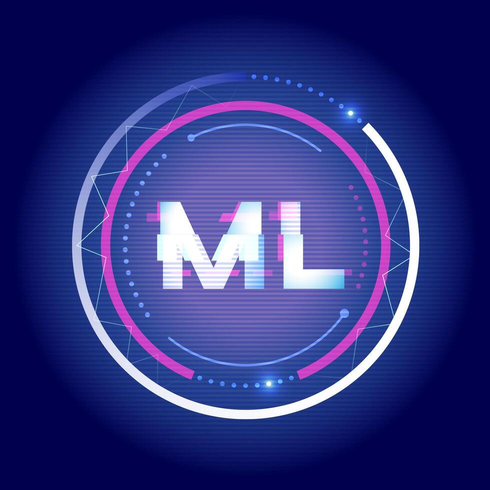 Machine-Learning-Technology-HUD Circle Design vector
