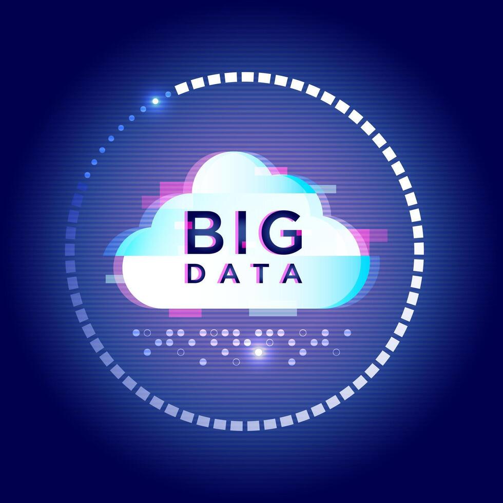 Big-Data-Cloud-Computing Tech Infographic-Design vector