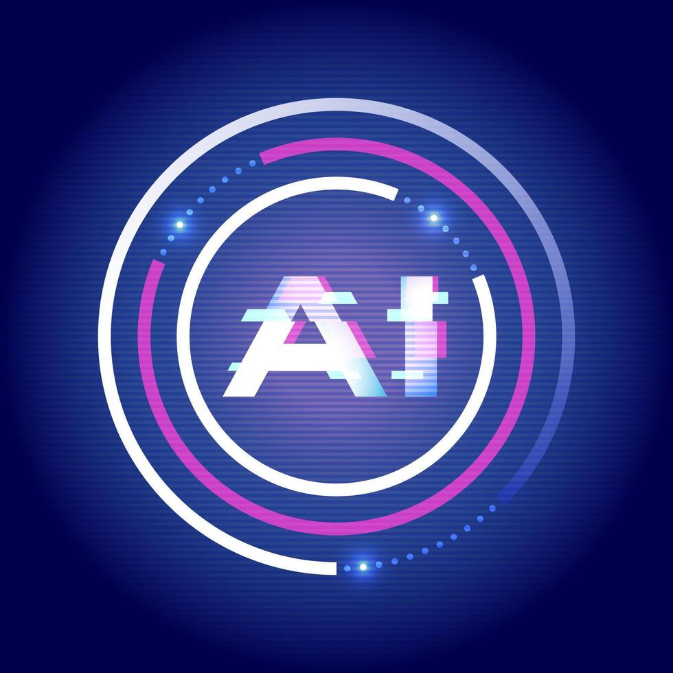AI-Technology-Concept-Futuristic Interface Design vector