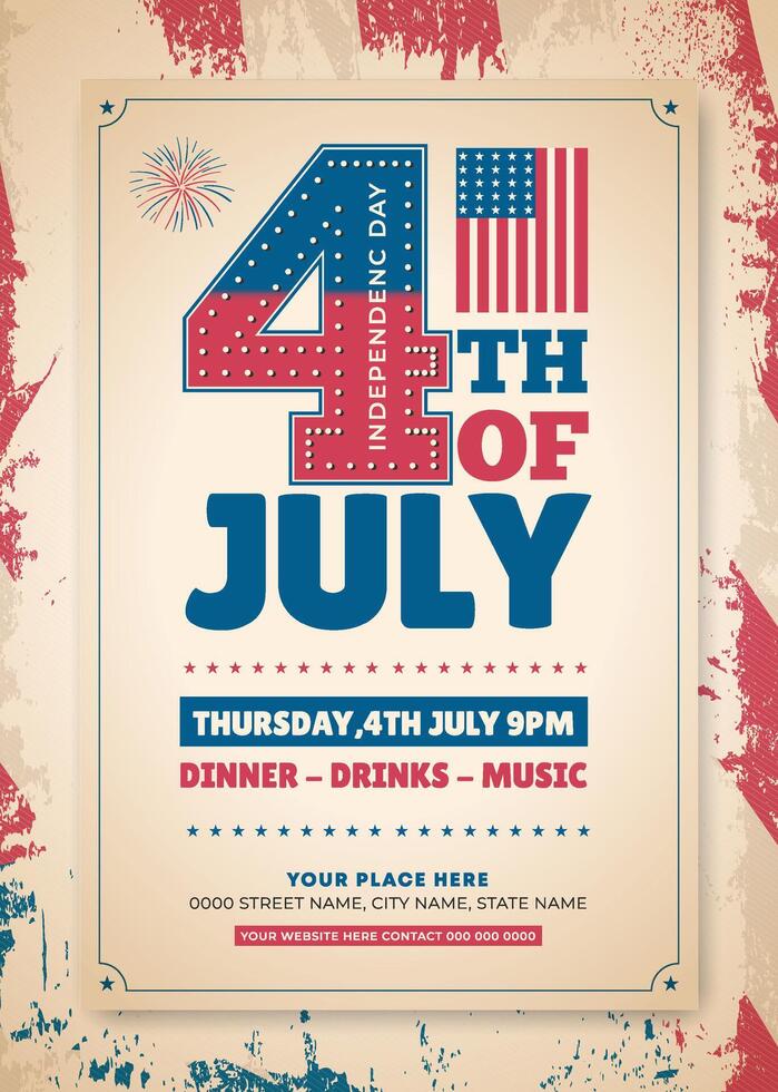 USA Independence Day Flyer vector