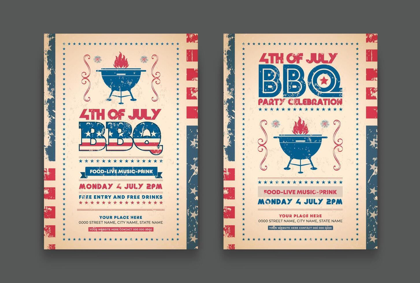 Independence Day Barbecue Invitation Design vector