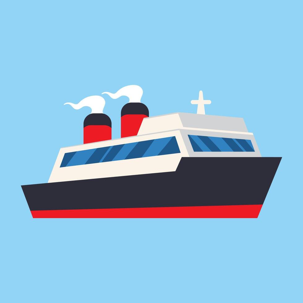 Steamship boat ship vector