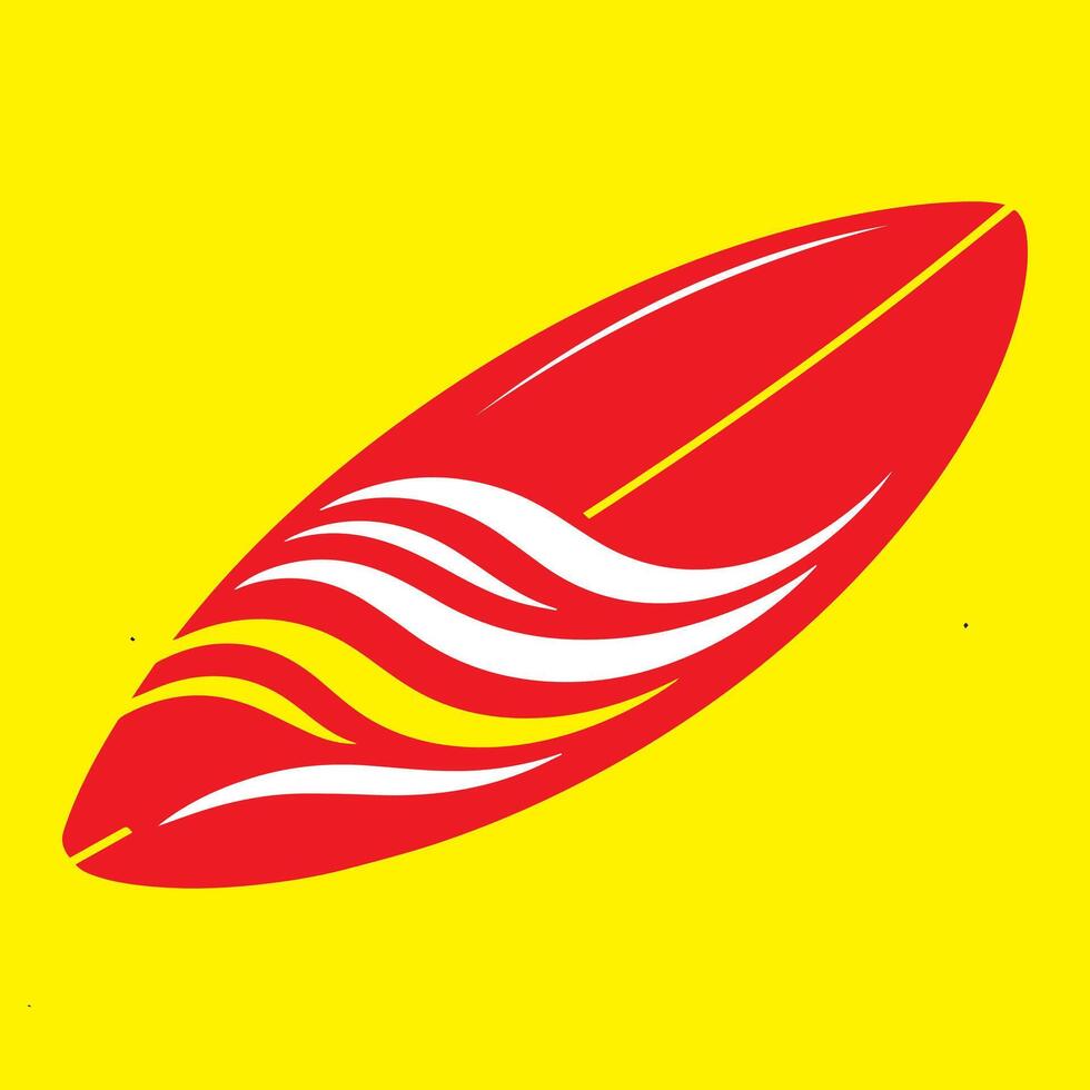 Red surfing board icon vector