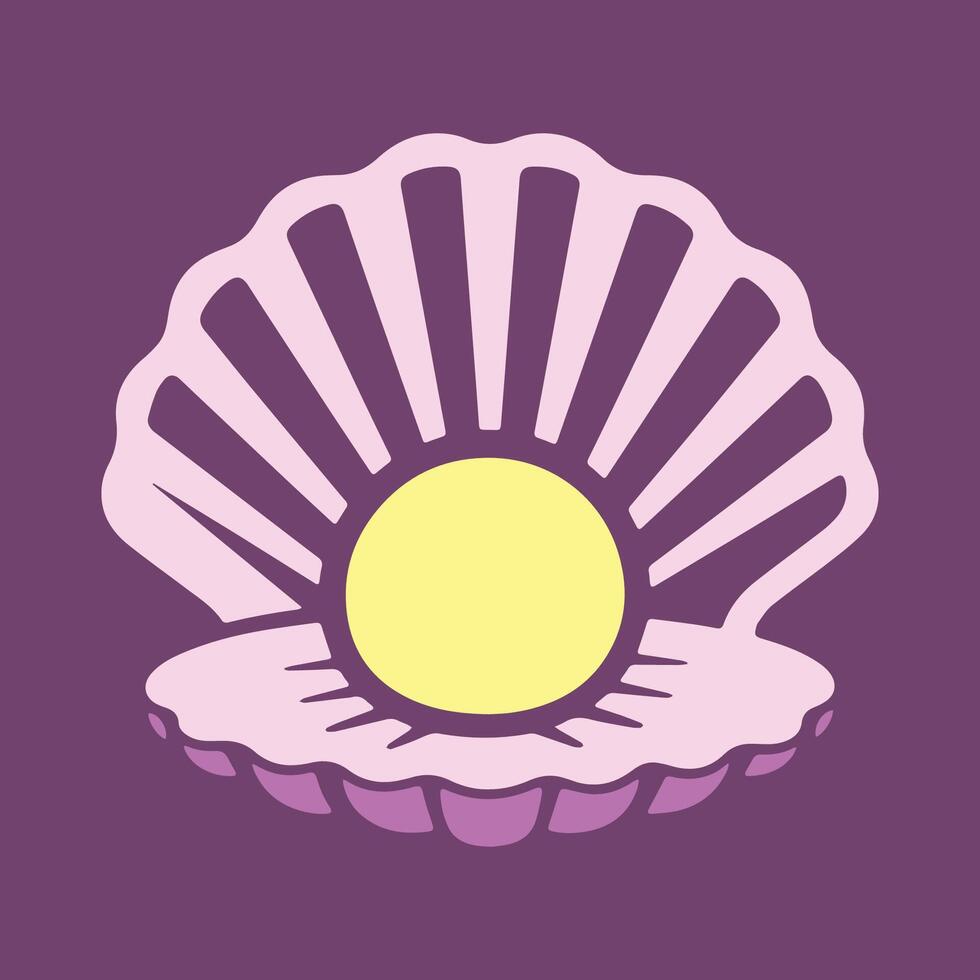pearl shells flat icon vector