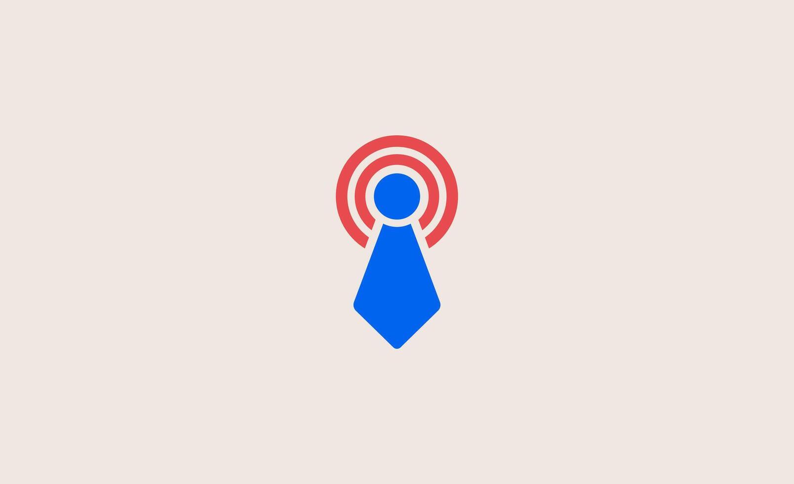 Logo People Nectie and Spot Signal. Jobseeker, Application and Modern Concept vector
