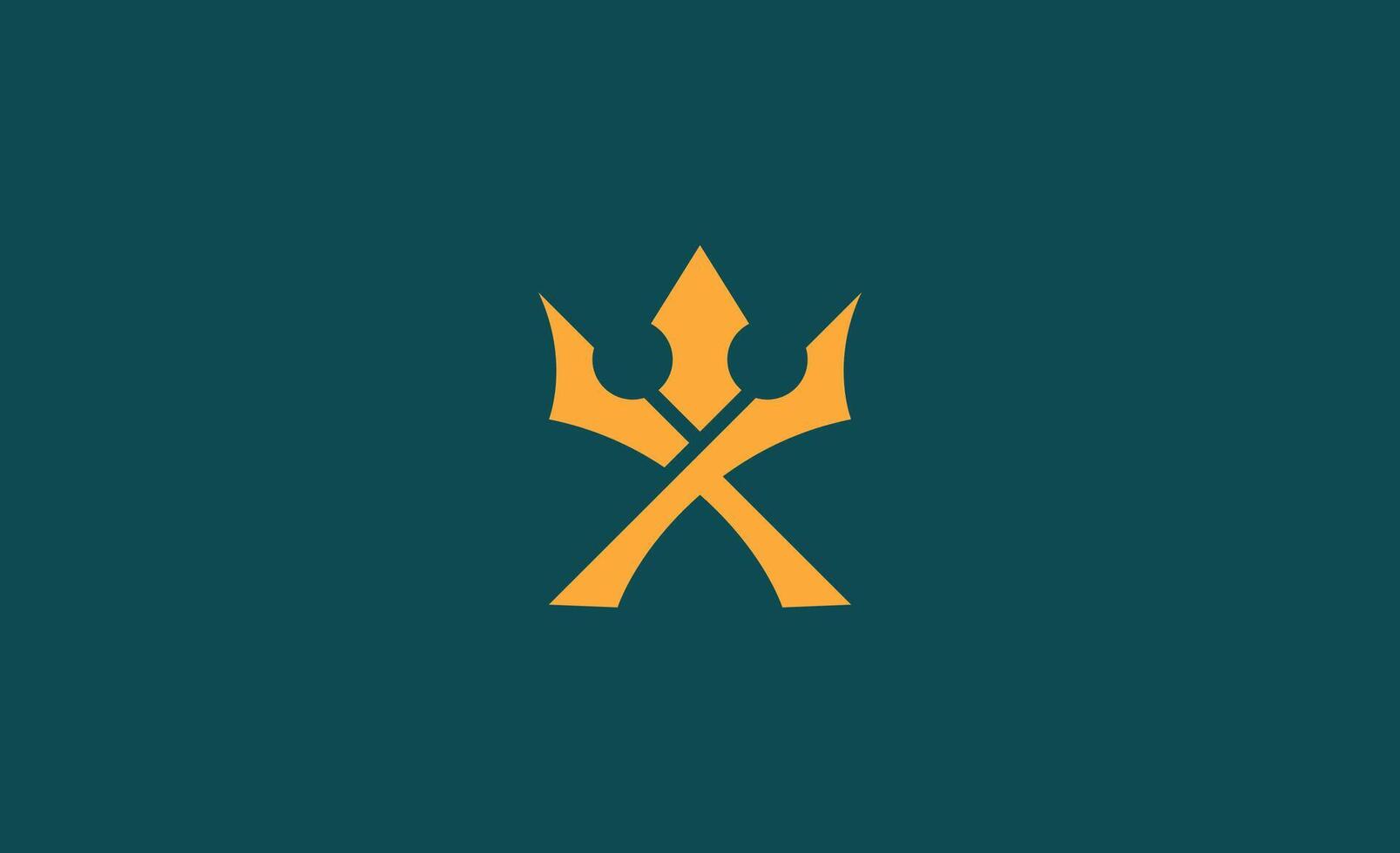 Creative Crown Logo with Letter X. Elegant, King, Royal and Premium concept for Luxury and jewellery Brand. vector