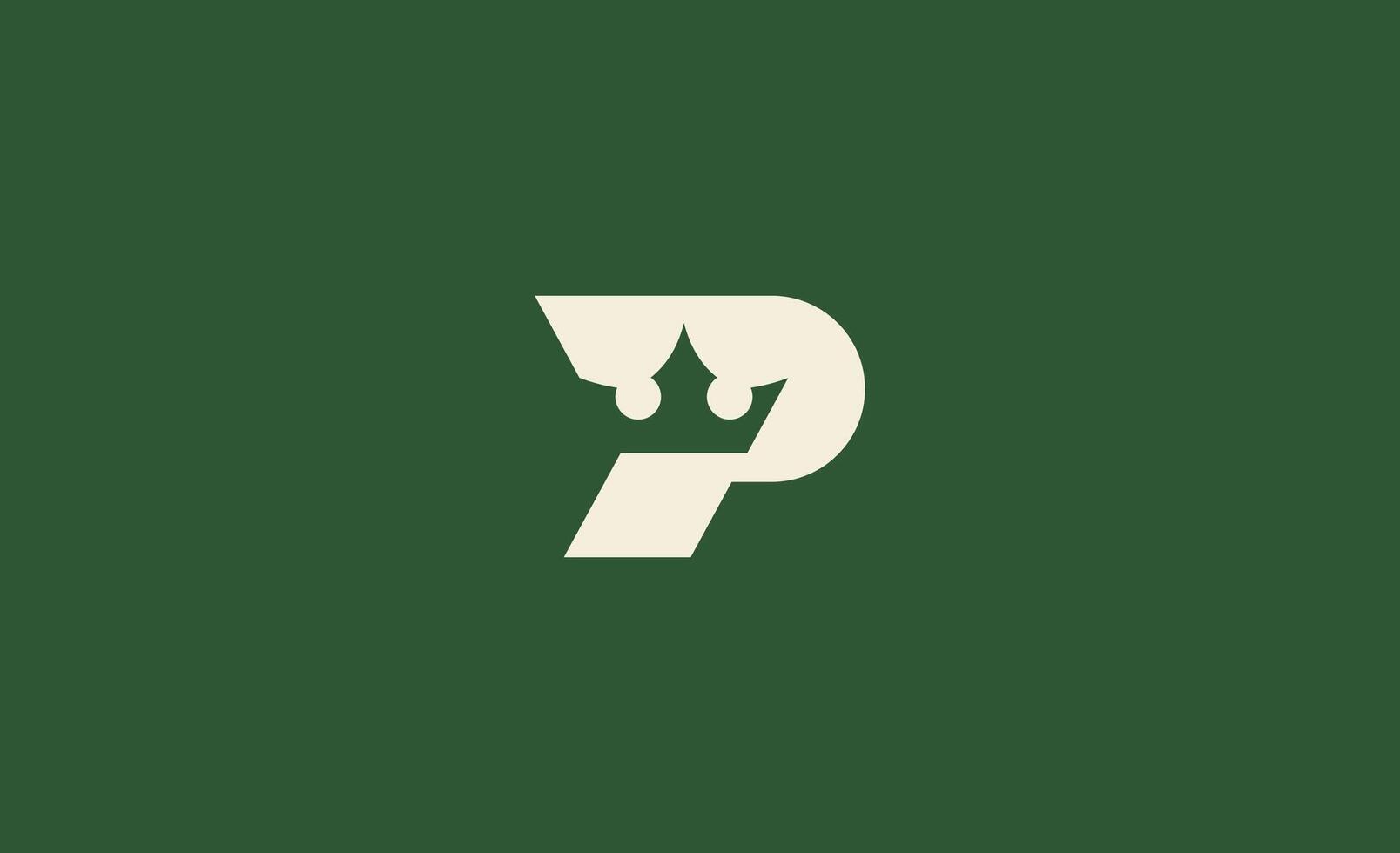Crown Logo with Letter P. Elegant, King, Royal and Premium concept for Luxury and jewellery Brand. vector