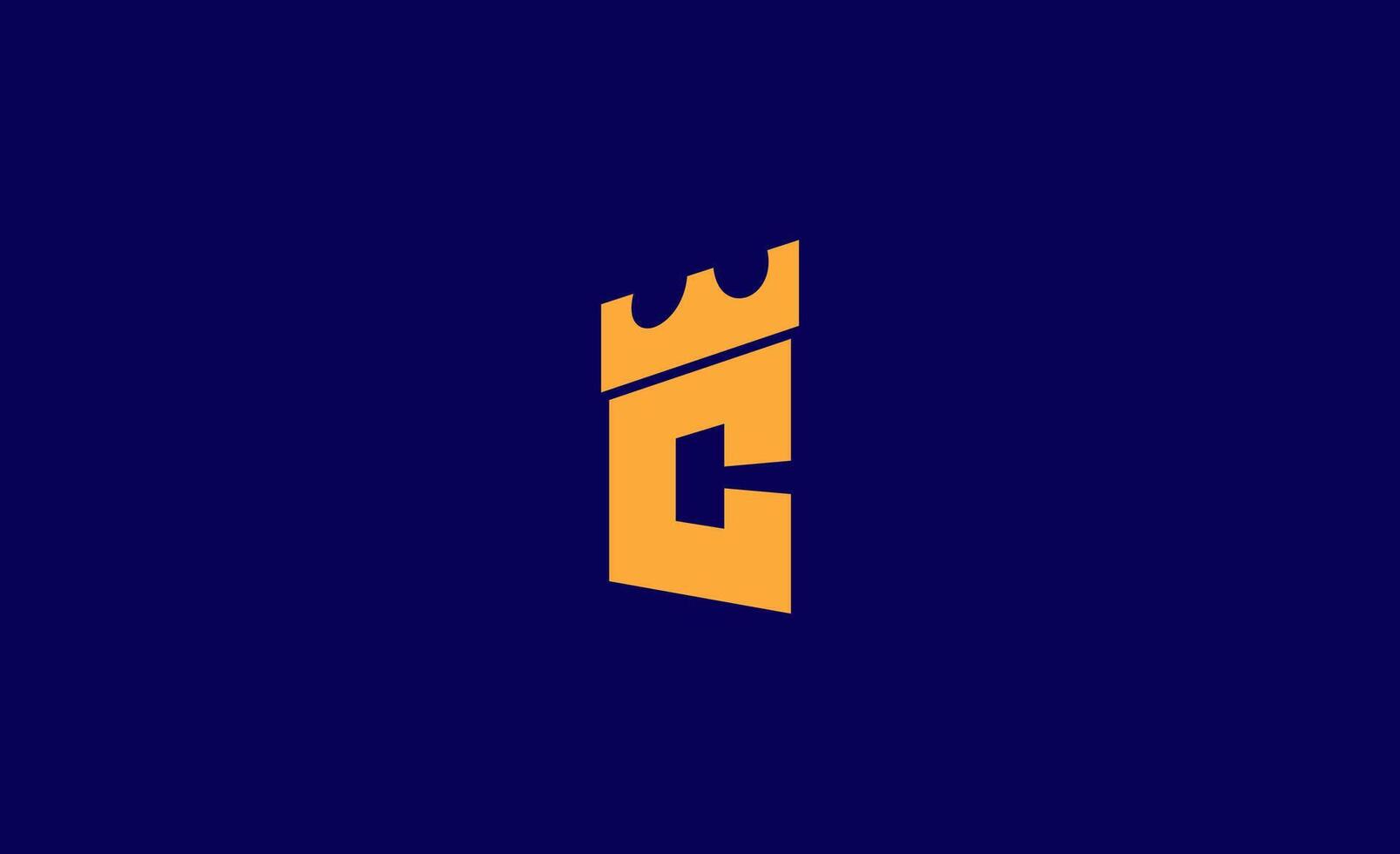 Logo Castle with Initial C. Strong, Bold and Minimal concept design. vector