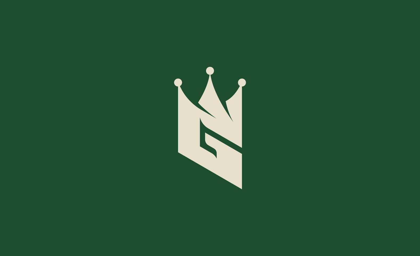 Crown Logo with Letter G. Elegant, King, Royal and Premium concept for Luxury and jewellery Brand. vector