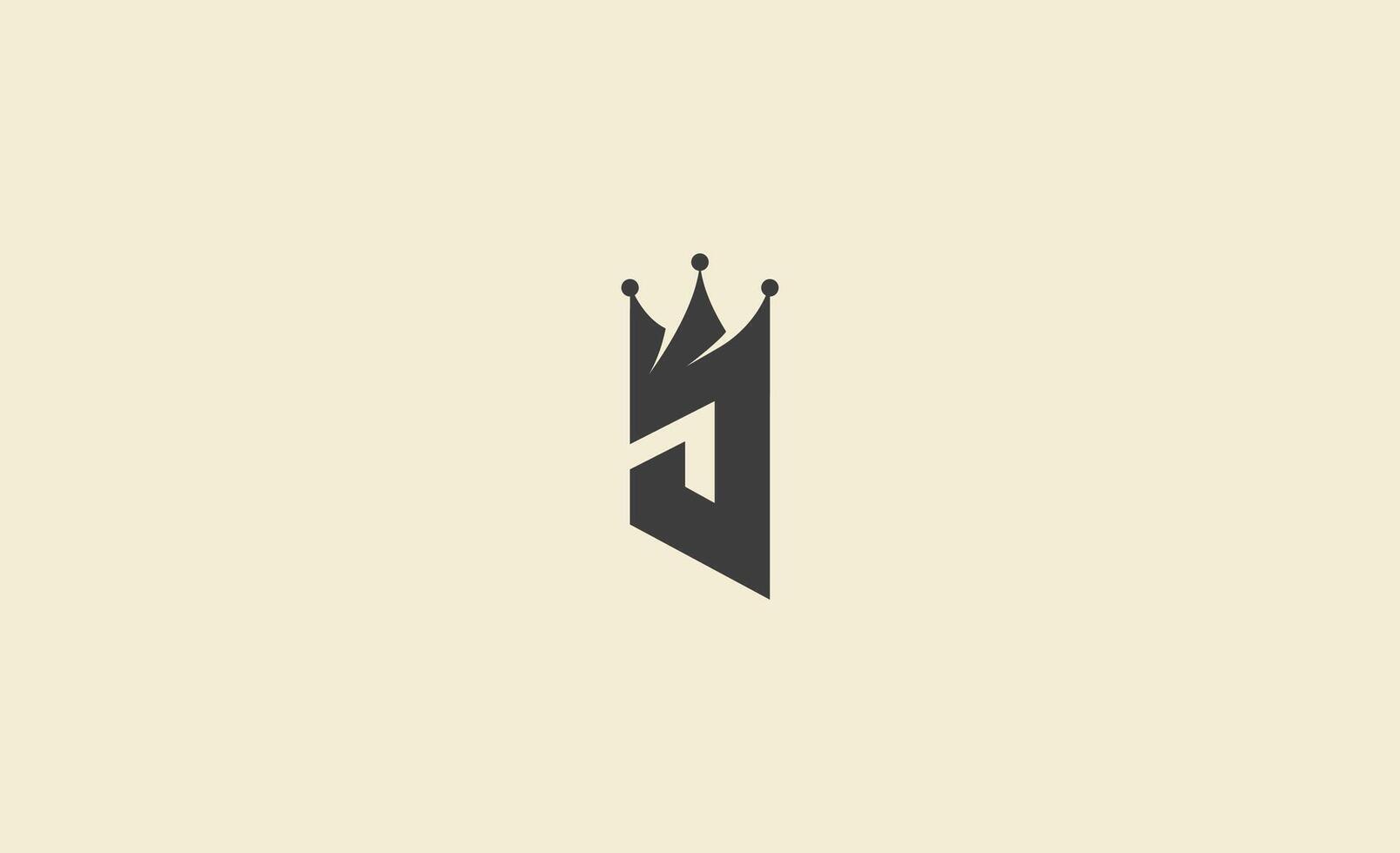 Crown Logo with Letter J. King, Elegant, Royal and Premium concept for Luxury and jewellery Brand. vector
