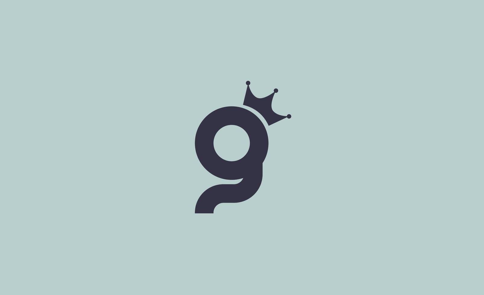 Crown Logo with Letter G. King, Elegant, Royal and Premium Template for Luxury and jewellery Brand. vector