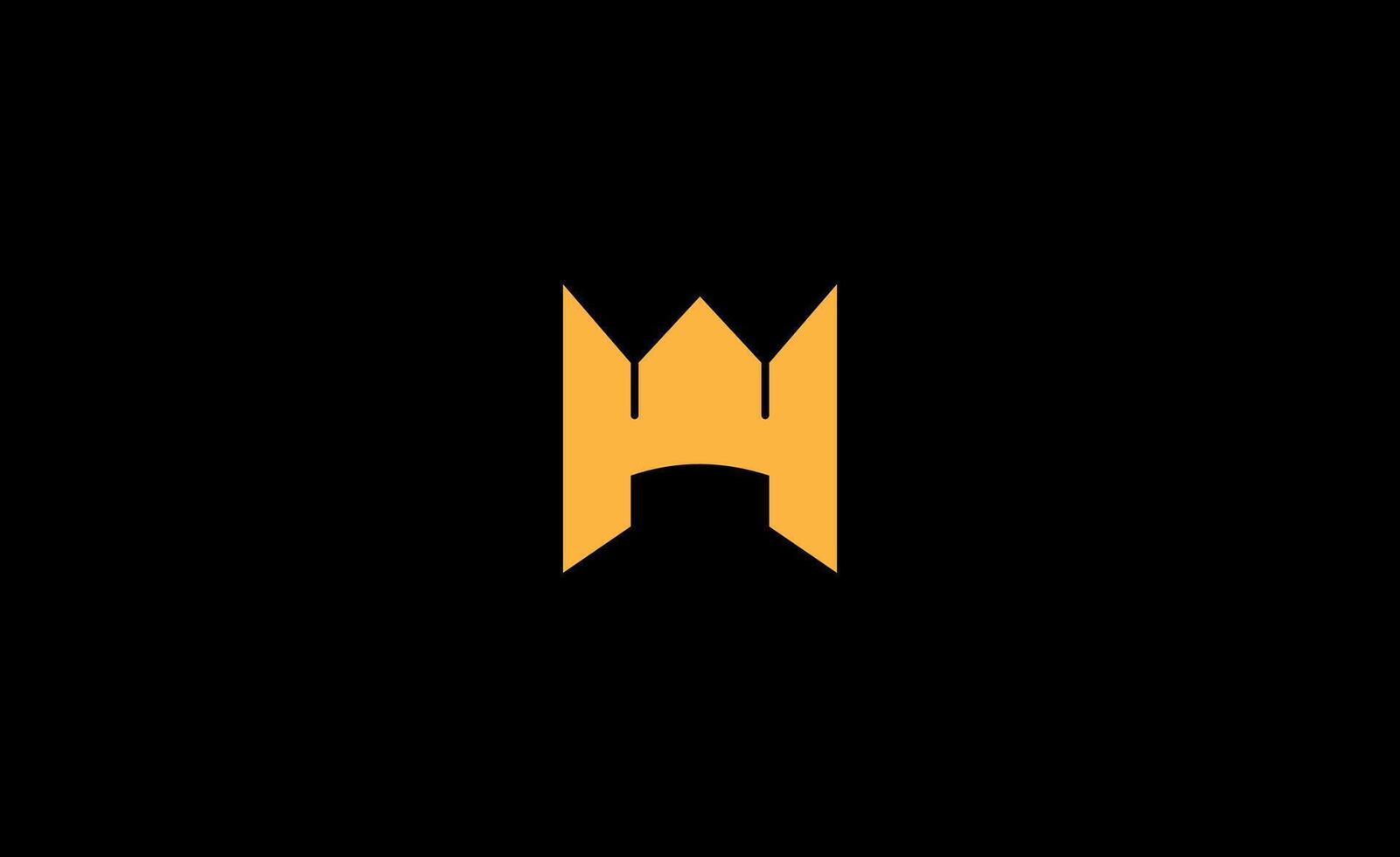 Crown Logo with Letter H. King, Elegant, Royal and Premium concept for Luxury and jewellery Brand. vector