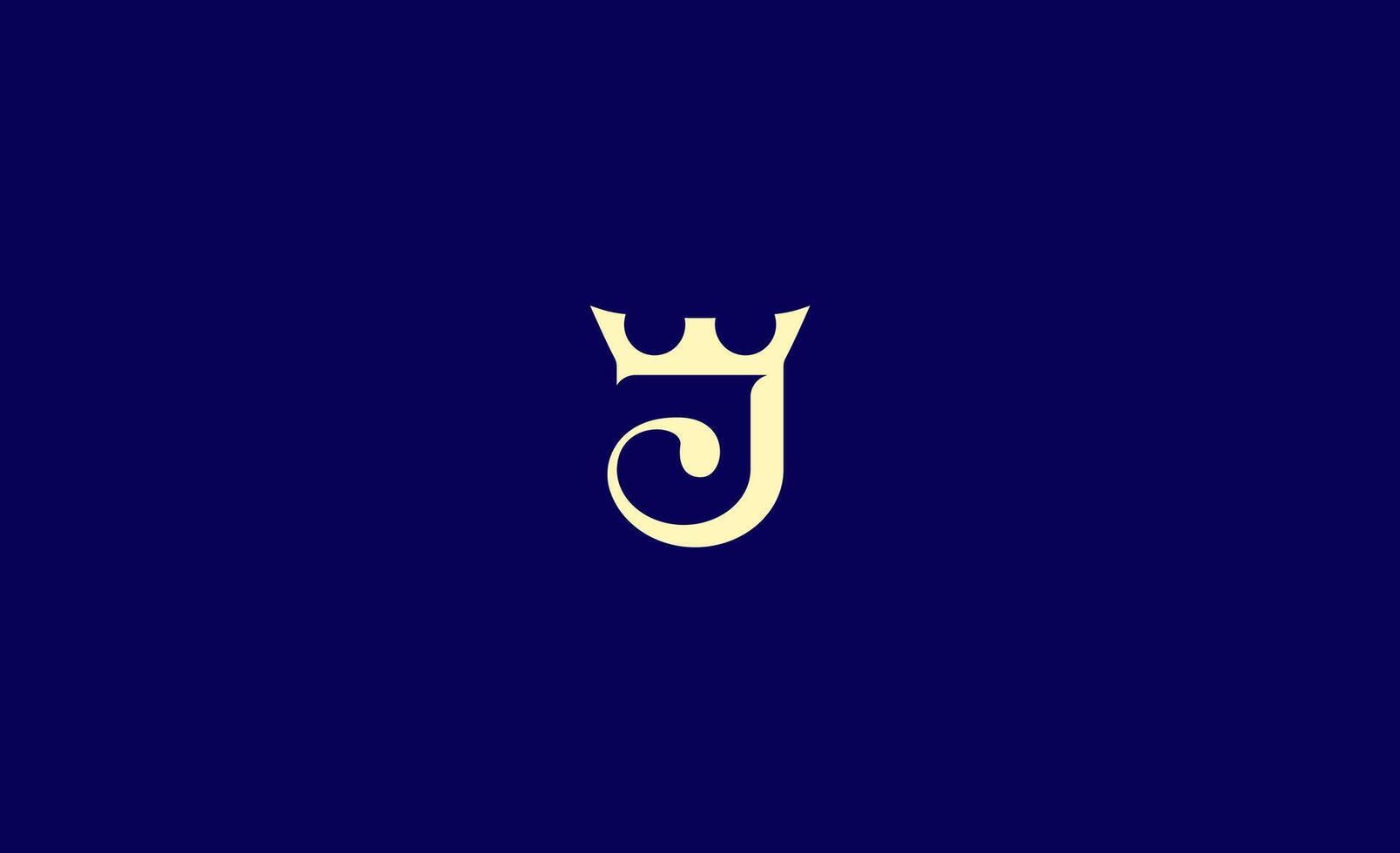 Creative Crown Logo with Letter J. King, Elegant, Royal and Premium concept for Luxury and jewellery Brand. vector