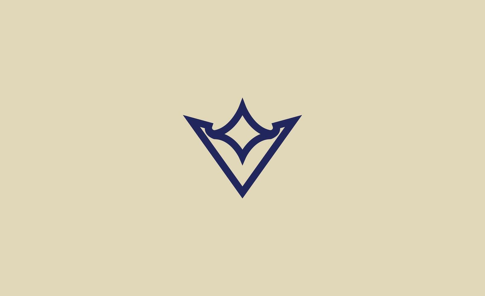 Crown Logo with Letter V. King, Elegant, Royal and Premium Template for Luxury and jewellery Brand. vector
