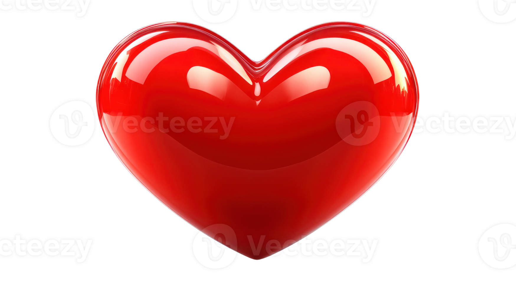 Bright red heart symbol representing love and affection against a neutral background in a clean, isolated format png