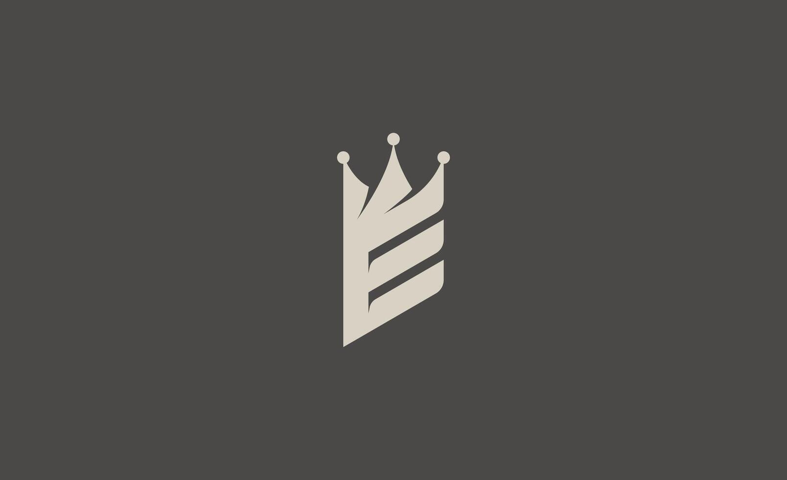 Crown Logo with Letter E. Elegant, King, Royal and Premium concept for Luxury and jewellery Brand. vector