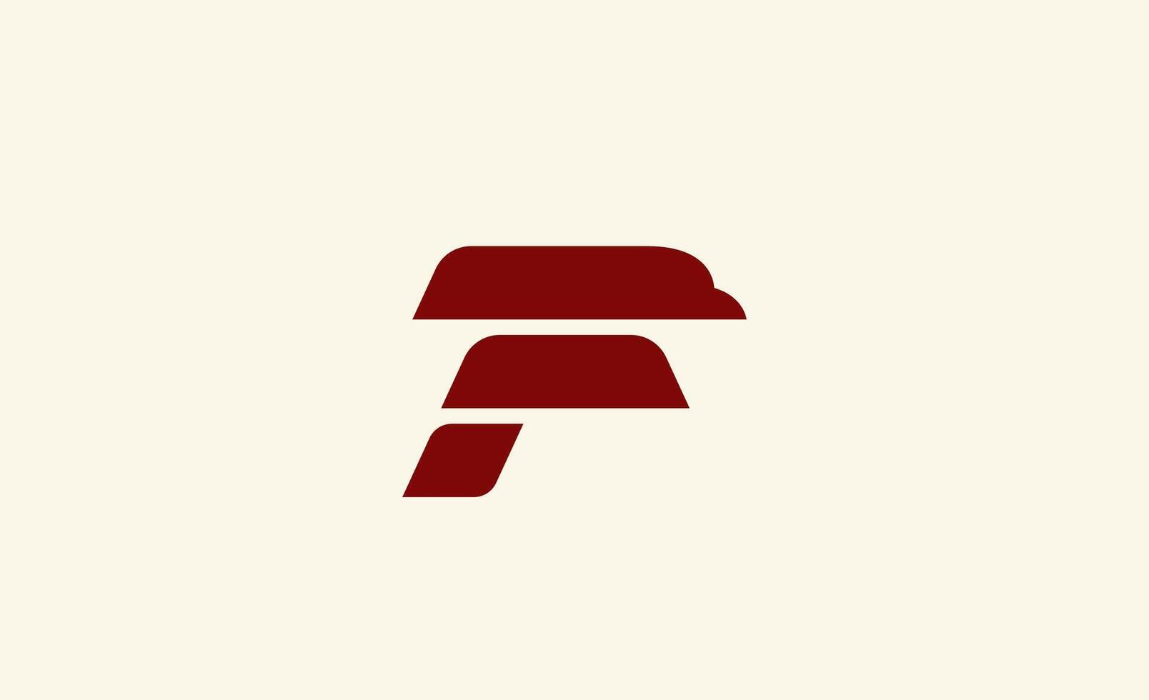 Logo Letter F with Falcon or Eagle symbol. Sport, Fast and Modern concept. vector