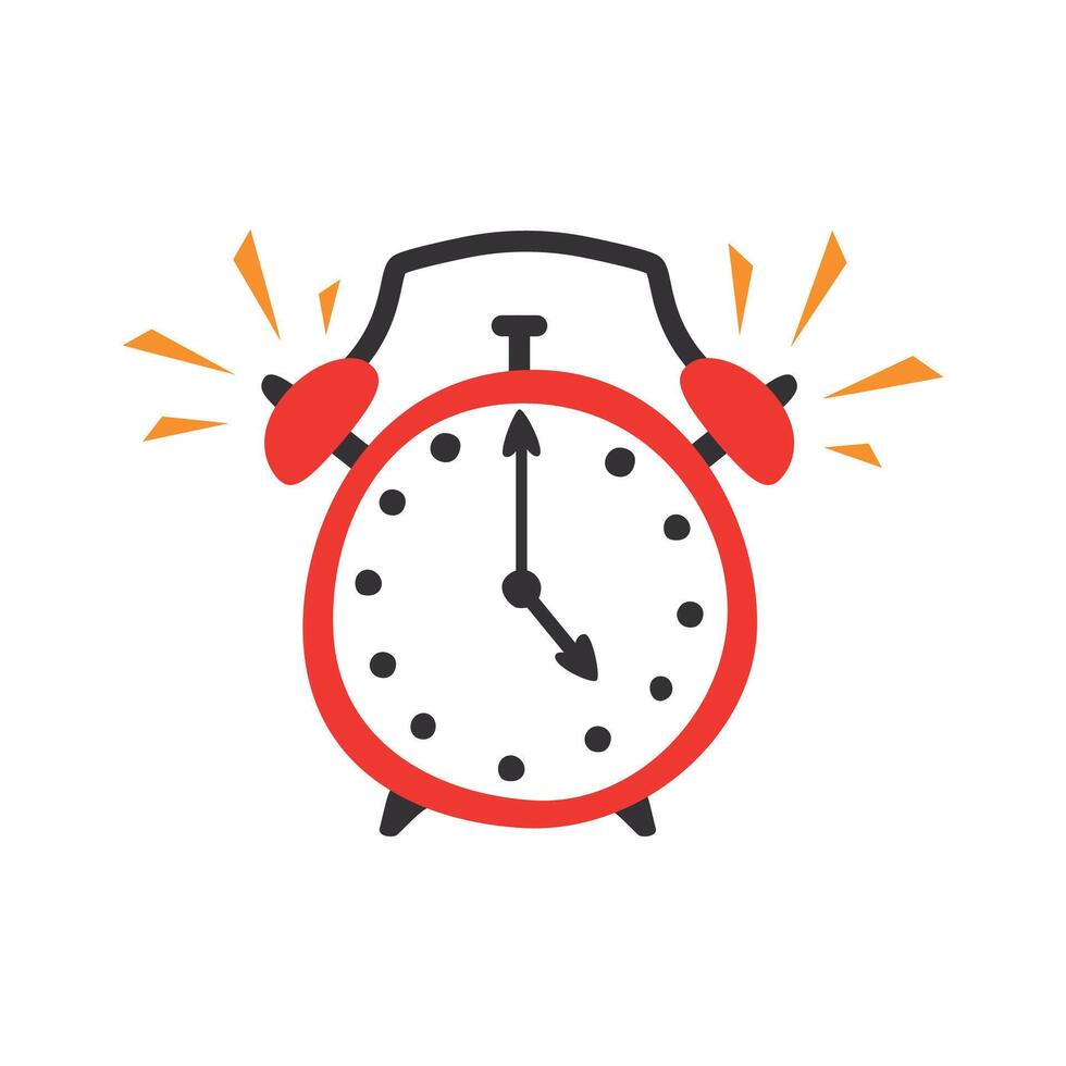 Rad Clip art Cartoon alarm clock icon isolated on white background. vector