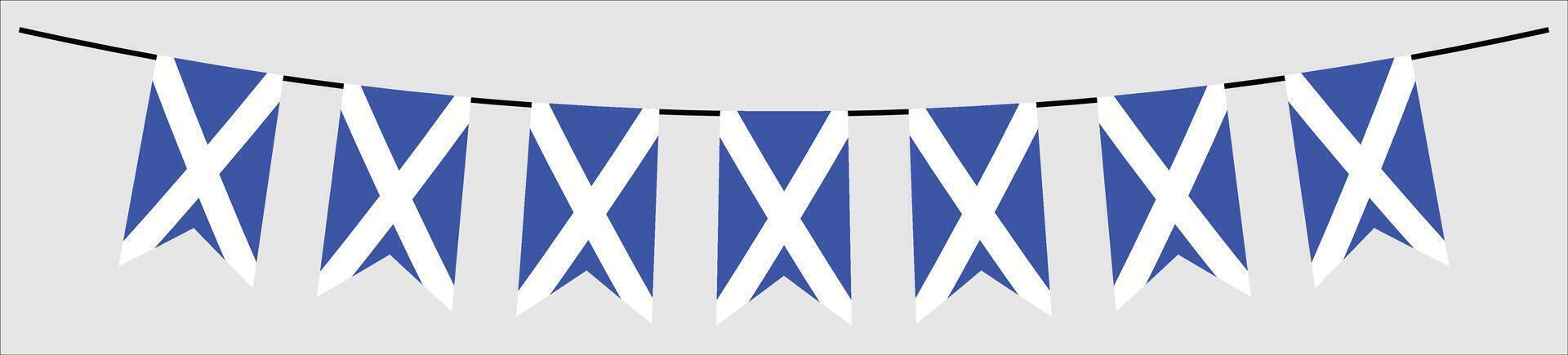 Vertical Bunting with Seven Scotland Flag Europe Country vector