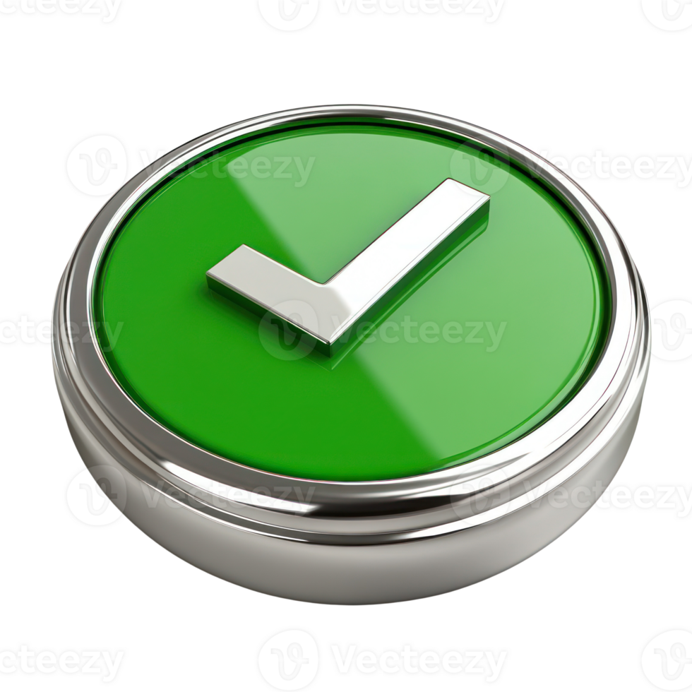 Green check mark symbol representing confirmation or approval in a simple design png